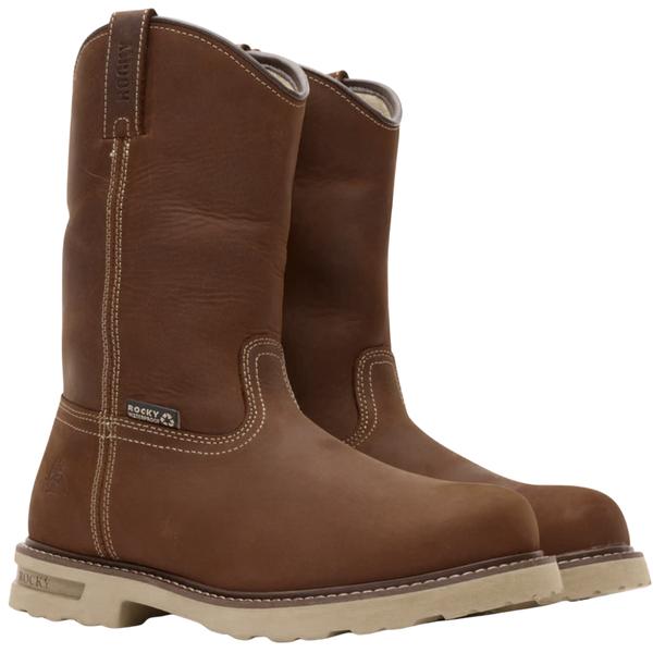 Work Pull-On Soft Toe Boots CRAZYHORSE