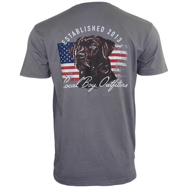 MEN'S PATRIOTIC PUP S/S TEE GRY/GREY
