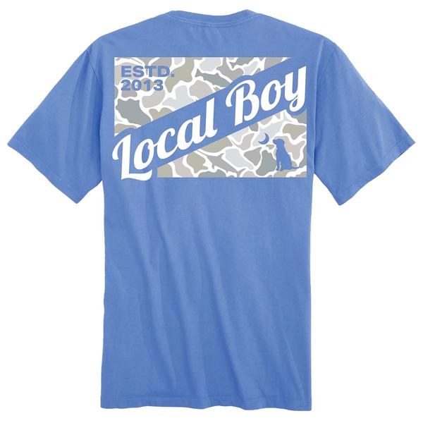 YOUTH CAMO FLAG SALTWATER SS TEE MAR/MARINA