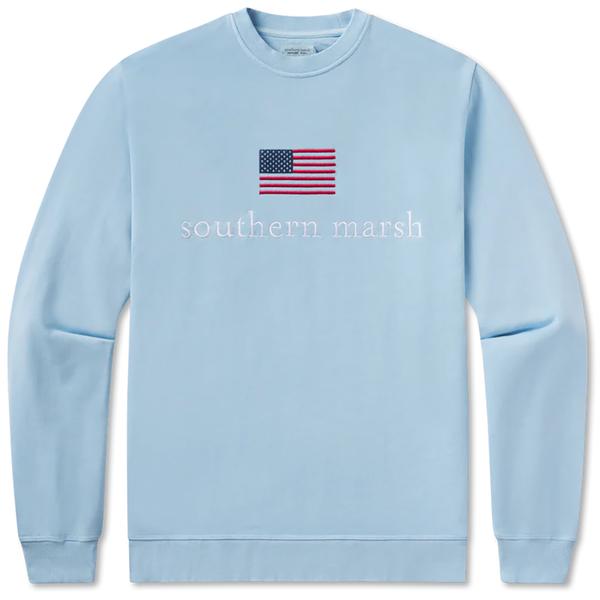 AMERICAN FLAG SEAWASH SWEATSHIRT WASHEDBLUE