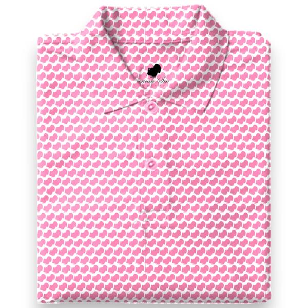 THE STRUTTER MICROPRINT PERFORMANCE POLO ROSE