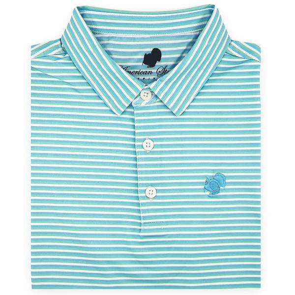 AMERICAN STRUTTER PERFORMANCE POLO SKYBLUE/MINT/WHITE