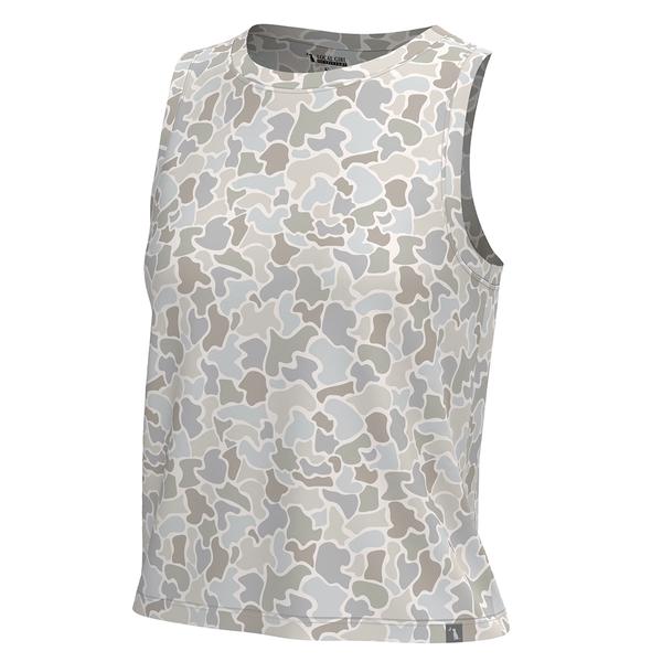WOMEN'S LG MUSCLE TANK FORESTCAMOSALTWATER