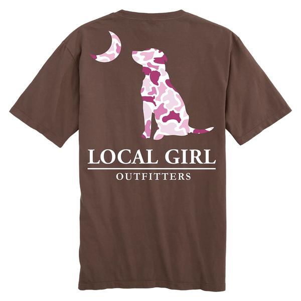 WOMEN'S LG PINK LCF DOG N MOON S/S TEE ESPRESSO