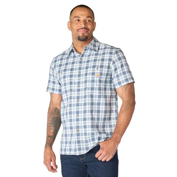 MEN'S BOZEMAN RELAXED S/S PLAID SHIRT EC2/IRONBLUE