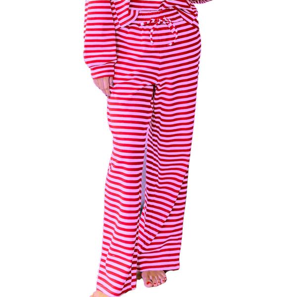 WOMEN'S STRIPE PANT RED/PINK