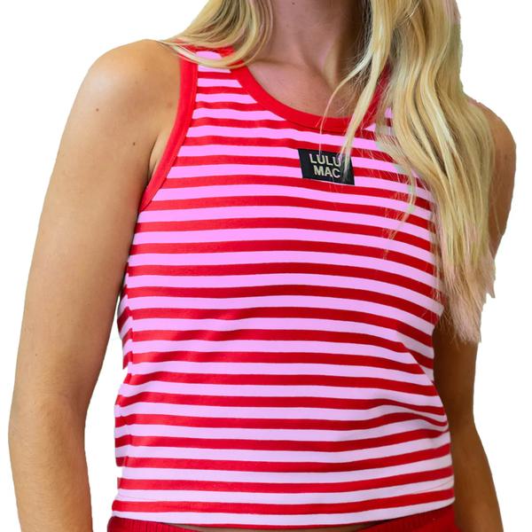 WOMEN'S STRIPE TANK RED/PINK