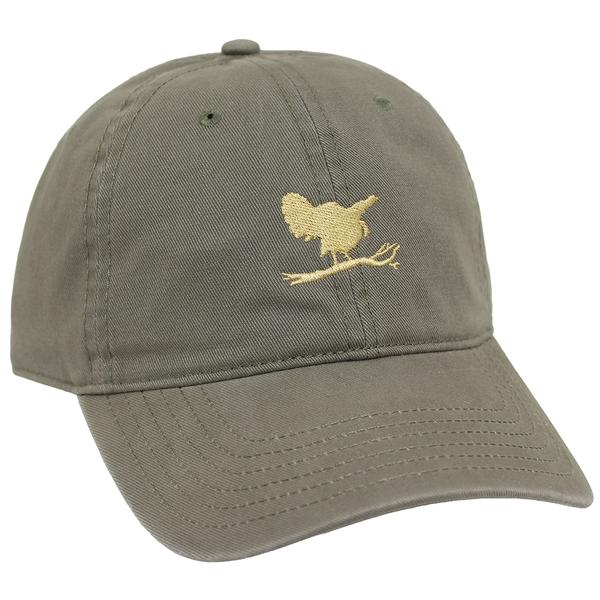 WW RH326 GOBBLING TURKEY ON LIMB HAT EMB OLIVE