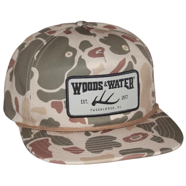 WW RH256 DEER SHED HAT RECTANGLE WOVEN PATCH HARVESTDUCK/LTBROWN