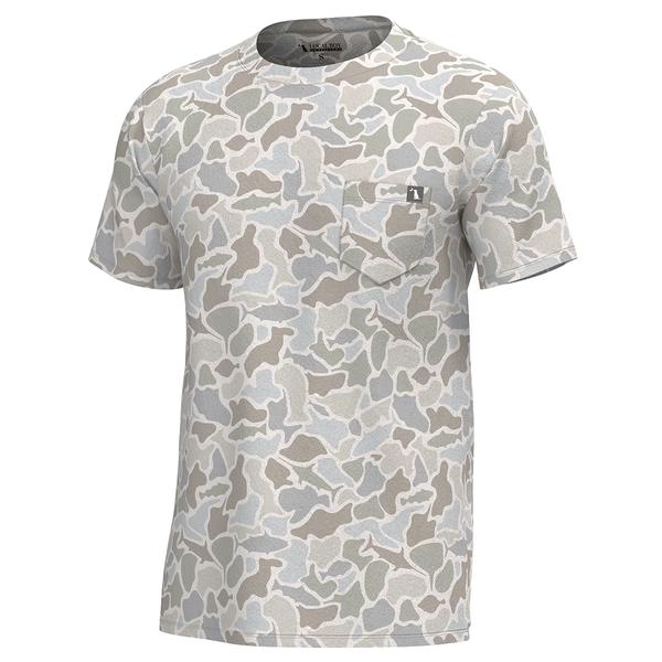 YOUTH S/S HEATHER BLEND CREW SWC/SALTWATERCAMO