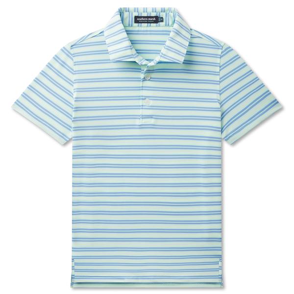 YOUTH BERMUDA PERFORMANCE POLO GRAYTON STRIPE LILAC/LIME/TEAL