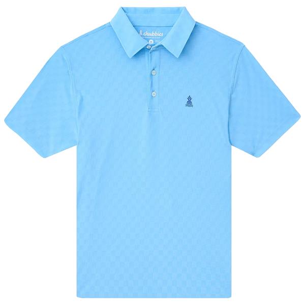 THE AFTERNOON BLUE TEXTURED PERFORMANCE POLO