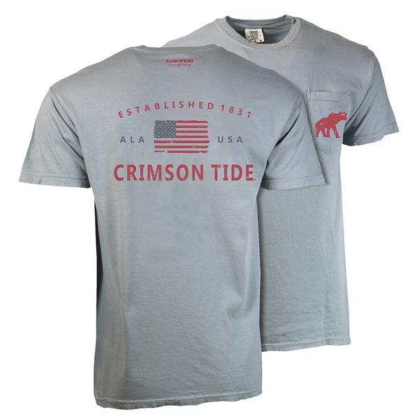 AMERICANA BADGE 2 CC S/S TEE GRANITE