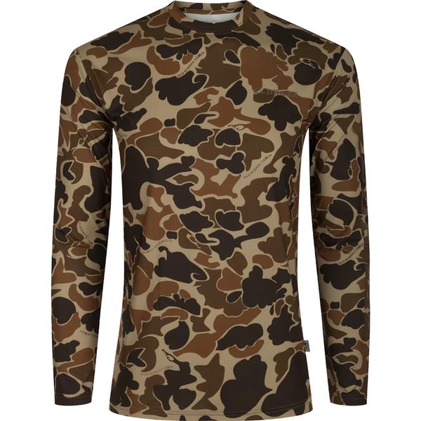 YOUTH PERFORMANCE CREW CAMO PRINT L/S 016/OLDSCHOOL