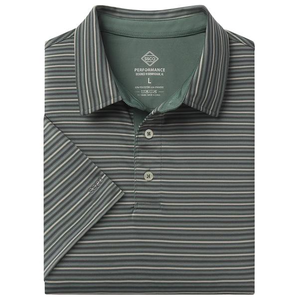 MEN'S RIVERBEND STRIPE POLO 1885/MOSSROCK