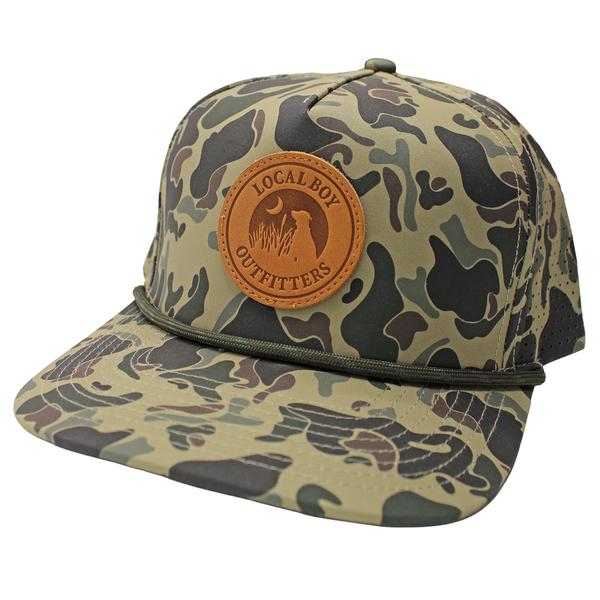 LEATHER PATCH PERF ROPE HAT