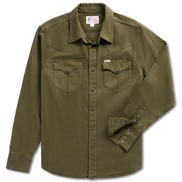 MEN`S DENIM PEARL SNAP L/S DARKOLIVE