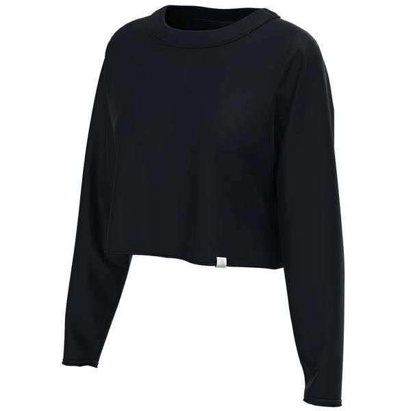 WOMEN'S BOXY CROP L/S TEE BLK/BLACK