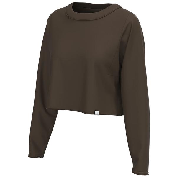 WOMEN'S BOXY CROP L/S TEE ESO/ESPRESSO