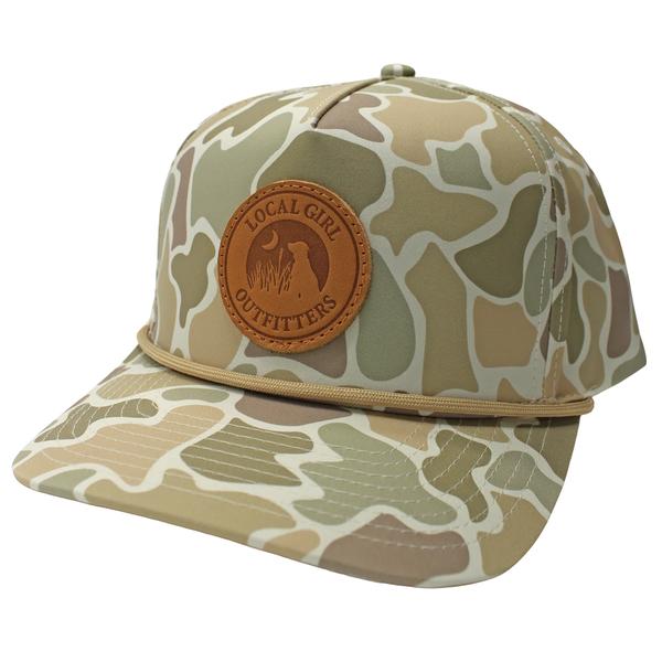 WOMEN`S LG LEATHER PATCH ROPE HAT FCD/FCDESERT
