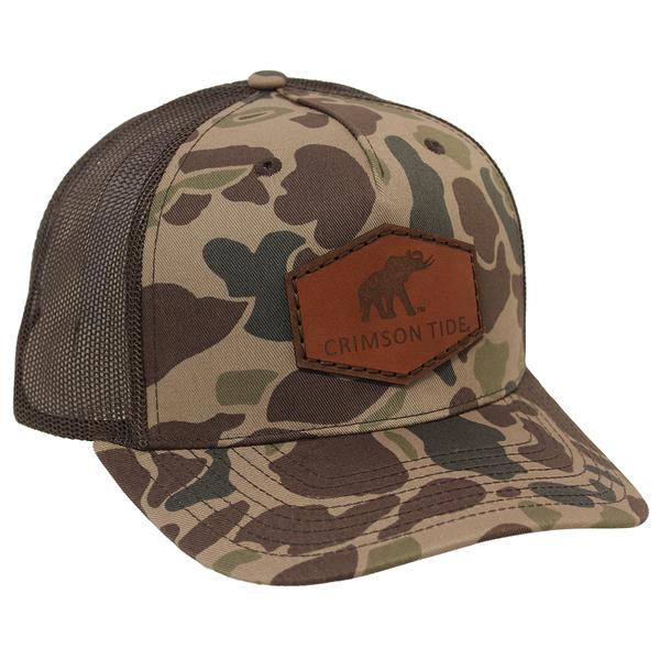 ETCHED ELEHANT PATCH TRUCKER HAT LTHR 112FPR BARKDUCK/BROWN