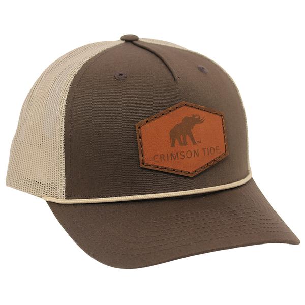 ETCHED ELEHANT PATCH TRUCKER HAT LTHR 112FPR BROWN/KHAKI
