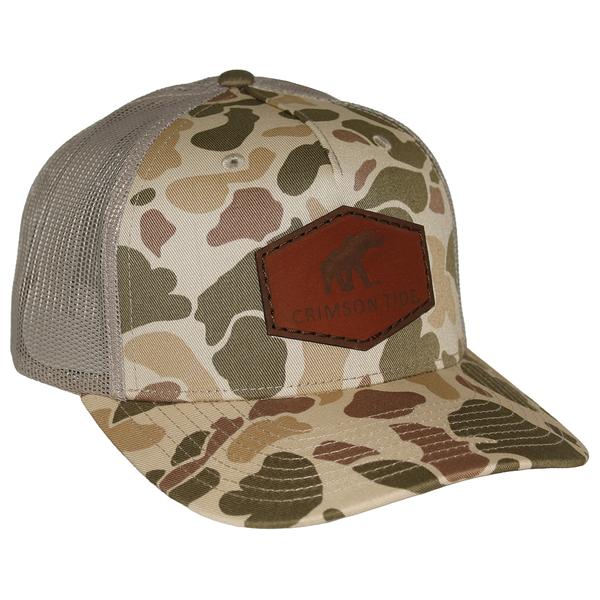 ETCHED ELEHANT PATCH TRUCKER HAT LTHR 112FPR HARVESTDUCK/LT.TAN