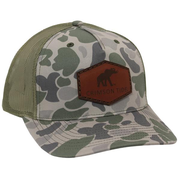 ETCHED ELEHANT PATCH TRUCKER HAT LTHR 112FPR MARSHDUCK/LODEN