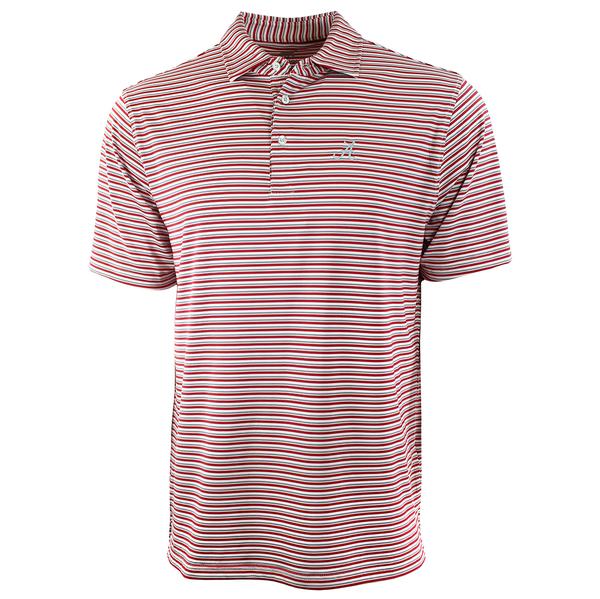 DIXIELAND STRIPE SCRIPT A POLO CRIMSON/GREY/W