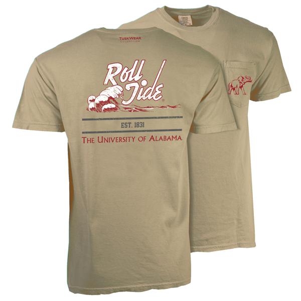 ROLL TIDE WAVE UA CC S/S TEE KHAKI