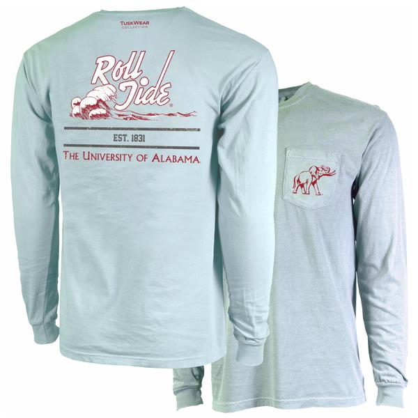 ROLL TIDE WAVE UA CC L/S TEE CHAMBRAY
