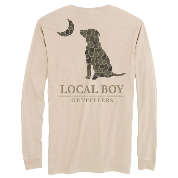 YOUTH BRUSH CAMO DOG N MOON L/S TEE