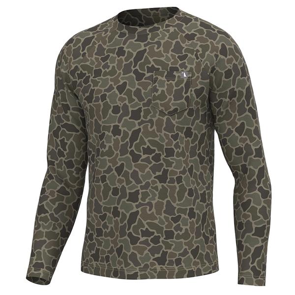 YOUTH L/S HEATHER BLEND CREW BCM/BRUSHCAMO