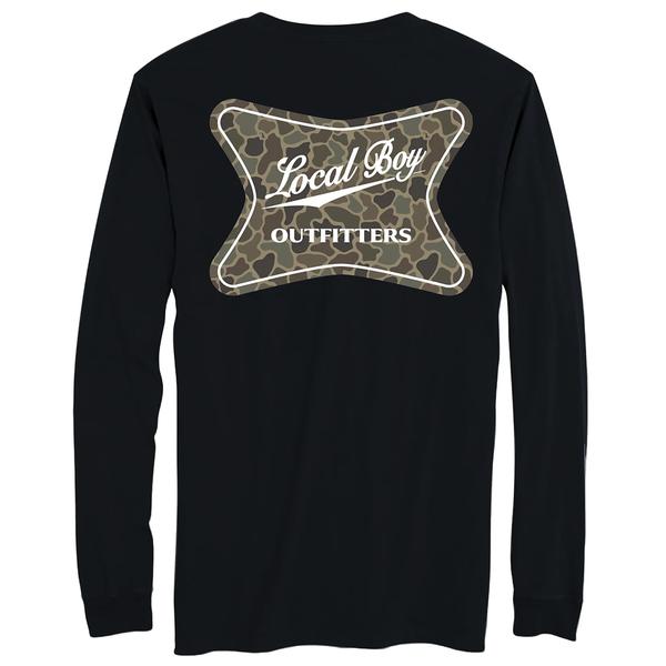 MEN'S HIGH BADGE BRUSH L/S TEE BLK/BLACK