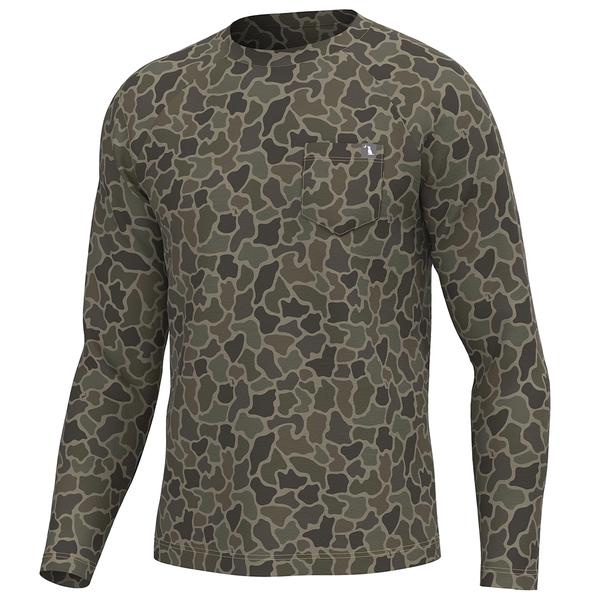 MEN'S L/S HEATHER BLEND CREW BCM/BRUSHCAMO