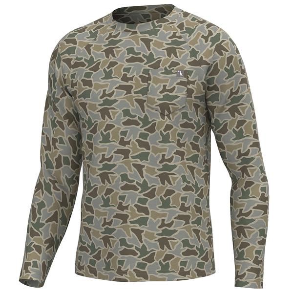 MEN'S L/S HEATHER BLEND CREW SDC/SANDDUCKCAMO