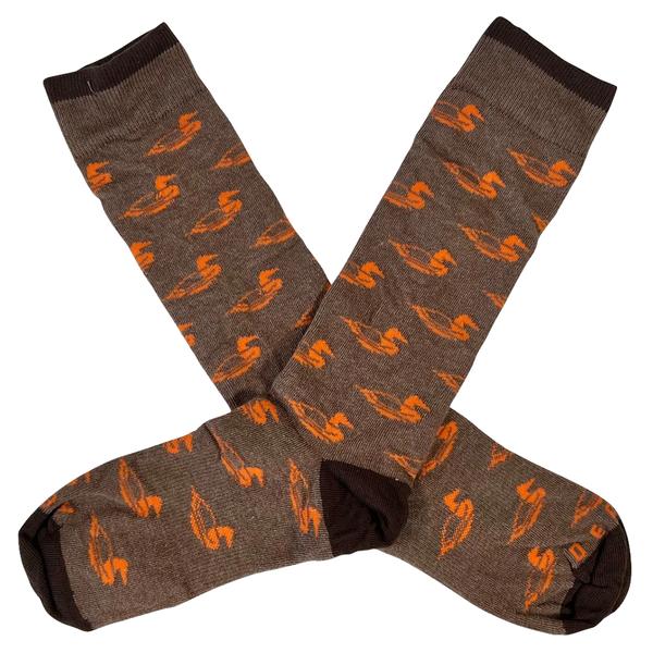 LOGO SOCKS BROWN